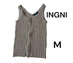 INGNI　ジップニットタンクトップ　Mサイズ　ブラウンのサムネイル
