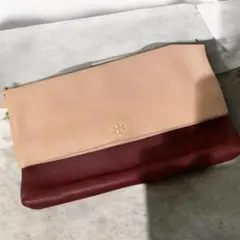 TORY BURCH 2wayレザー クラッチバッグ &ショルダー桜色