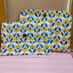 マルチポーチ(花柄）とケース 2点セット　ハンドメイド作品