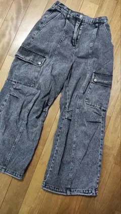 グレー デニム☆カーゴパンツ