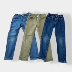 UNIQLO GU スキニーデニム スキニーパンツ 3点セット 130 キッズ