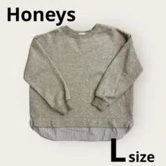 Honeys レイヤード風裏起毛スウェット