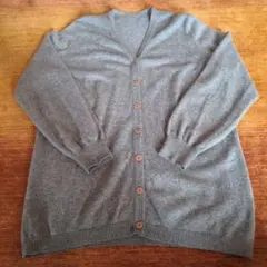 グレー Vネック カーディガン カシミヤ