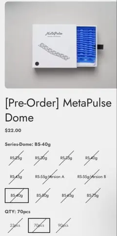 MetaPulse 静電容量無接点 ラバードーム BS 40g 70個のサムネイル