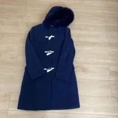 ネイビー ダッフルコート ファー付き