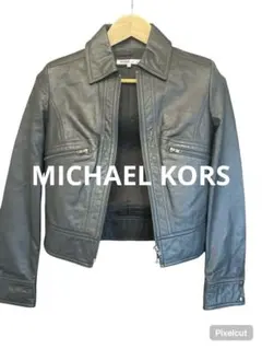 【美品】MICHAEL KORSラムレザー・羊革　黒 レザージャケット