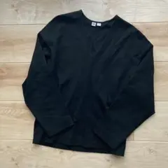 Uniqlo U ブラック Vネック 長袖 Tシャツ S