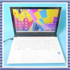 美品❣️特大1TB‼️設定済ですぐに使えるカメラ付白ノートパソコン♪メモリ8G訳のサムネイル