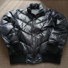 00s Old　UNIQLOプレミアムダウンジャケットVスリットネイビーブラック