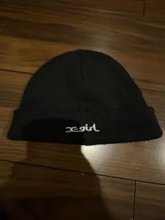 x-girl ブラック ニット帽 ONE SIZE