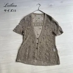 レリアン Leilian 総レース かぎ針編みカーディガン 羽織り 春夏 11のサムネイル