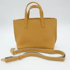 本革ミニトートバッグ ショルダーバッグ 2way マスタードイエロー