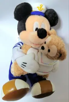 ミッキー&ダッフィー　ぬいぐるみバッジ　ハートフェルトレターズオブフレンドシップ