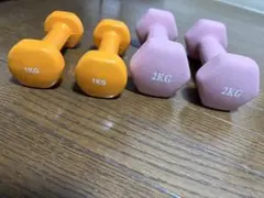 【美品】ダンベル 2kg×2 1kg×2 4点セット 宅トレ 女性向け 筋トレのサムネイル