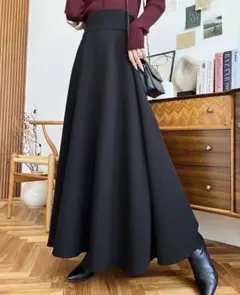 ブラック フレアスカート ロング丈
