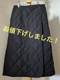 UNIQLO 黒 キルティング 巻きスカート　Sサイズ