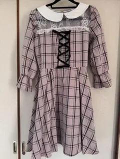 Ank Rouge　ワンピース♡ピンク　チェック柄　春　七分袖