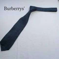 【美品】バーバリーズ ネクタイ 紺 小さな花柄 絹 上品 高級【n3840】