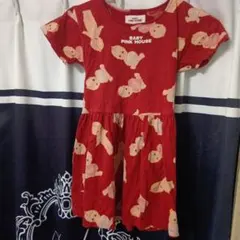 BABY PINK HOUSE 半袖ワンピース 赤　110〜120