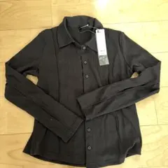 GU ブラック 長袖リブポロカーディガンLサイズ