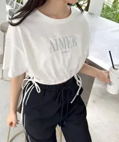 【OLIVE des OLIVE】裾リボンクロップドTシャツのサムネイル