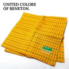 【新品】BENETON ベネトン ハンカチ コットン100％ チェック イエローのサムネイル