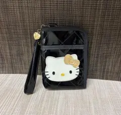 ハローキティ エナメル キルティング ポーチ ブラック 2011年