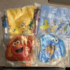 セサミストリート チケットホルダー 2個 クラッチポーチ 2個 4点セット