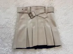 ゆ*ん様 ZARA ベルト付き プリーツミニスカート XS ベージュのサムネイル