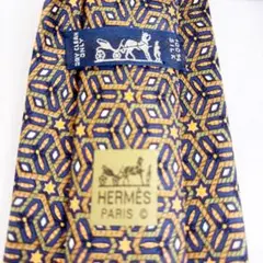 HERMÈS 幾何学模様 シルクネクタイ