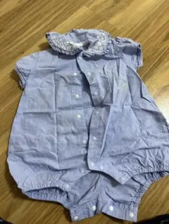 薄紫 襟付きロンパース