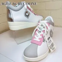 【新品タグ付き】ルコライン AGILE 厚底スニーカー 38 ホワイト ピンクのサムネイル