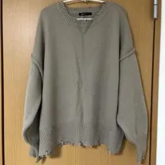 lipstar ダメージニット ベージュ セーター