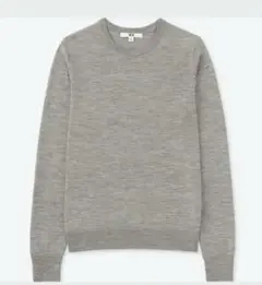 UNIQLO エクストラファインメリノクルーネックセーター (長袖) グレー　M