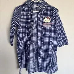 ハローキティ チェック柄 120 レインコート 雨具