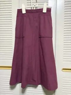 UNTITLED ワインレッド　ロングスカート ポケット付き