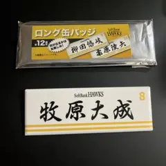 福岡ソフトバンクホークス　牧原大成選手　ロング缶バッジ（タカポ交換）