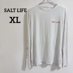 SALT LIFE 【XL】長袖Tシャツ ホワイトゆったり バックプリント