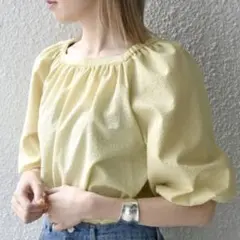 ブラウス 長袖 黄色