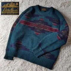 Eddie Bauer 80s 黒タグ ネイティブ柄 希少カラー ニットセーター