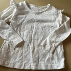タグなし未使用品 フリル付きクリーム色長袖Tシャツ90,cm - メルカリ