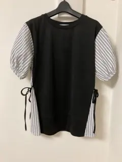 ⭐︎みのりんご様専用⭐︎ikka 半袖チュニック 黒/ストライプ