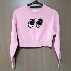 【@様専用】SNIDEL ピンク 目刺繍 クロップドニット