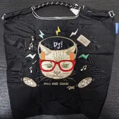 未使用品　ball&chain 猫 DJ トートバッグ ブラック　Mサイズ
