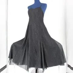 【美品 日本製社交ダンス衣装】ワンピース ドレス Sanline 黒 かわいい