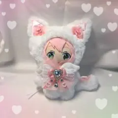 10cm ぬい服 にじはぺ にじぱぺっと おすわり ヘッドドレス ピンク