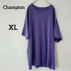訳ありChampionチャンピオン パープル オーバーサイズ Tシャツ　XL