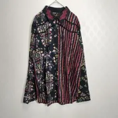 美品♡Desigual 小花柄プリントコットンシャツ ランダムフラワー柄のサムネイル