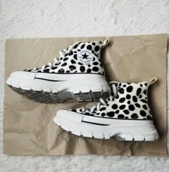 コンバース オールスター 厚底スニーカー ダルメシアン 24.5㎝ ハイカット