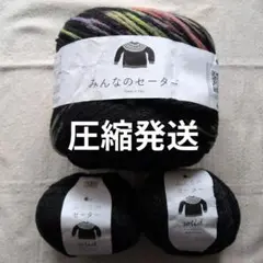 【未使用】みんなのセーター　ブラック　ソリッド2玉　まとめ売り